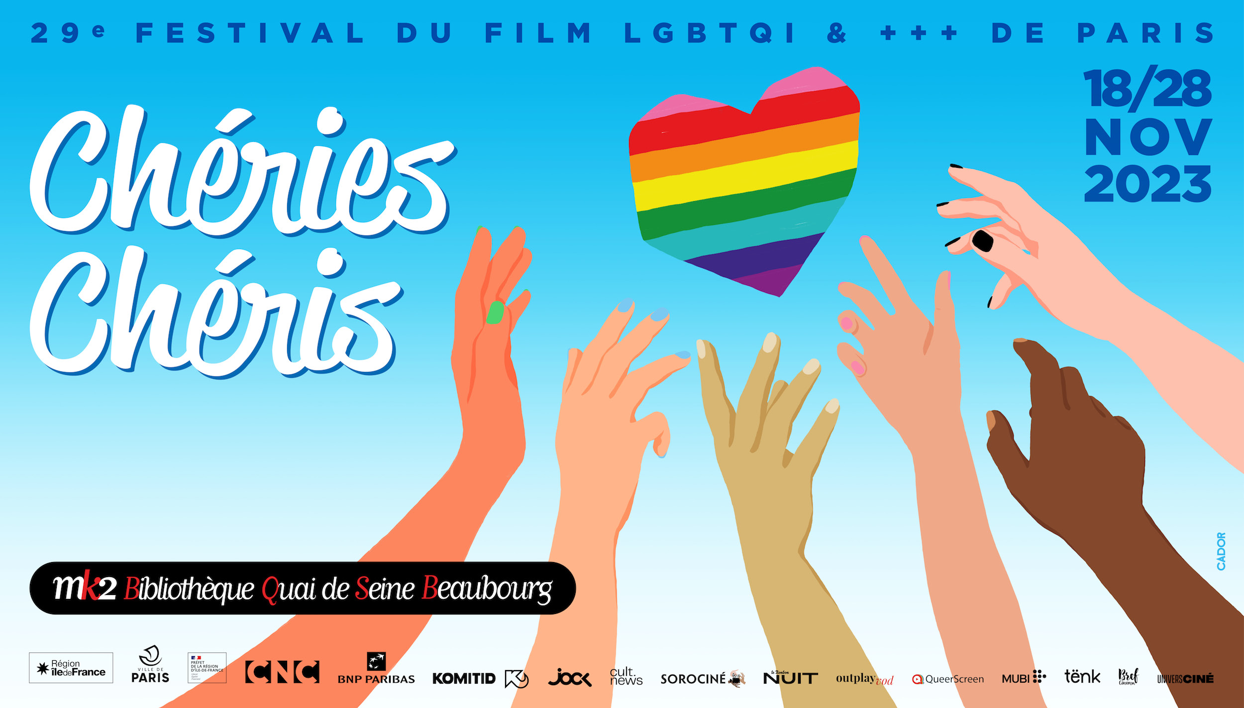 29ème festival du film LGBTQI & +++ de Paris, du 18 au 28 novembre 2023 -  Chéries-Chéris