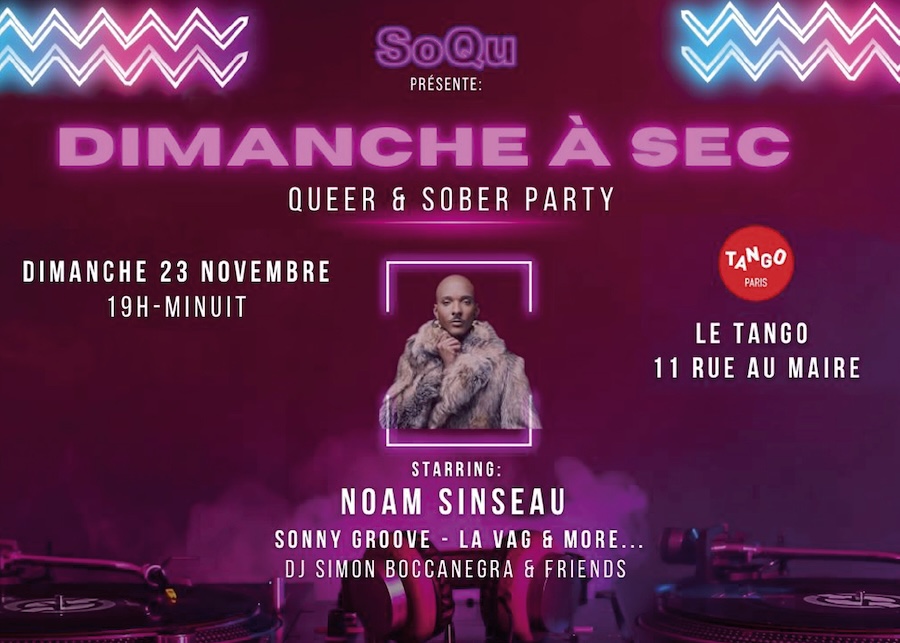 Flyer soirée "Dimanche à sec" 23/11 Le Tango