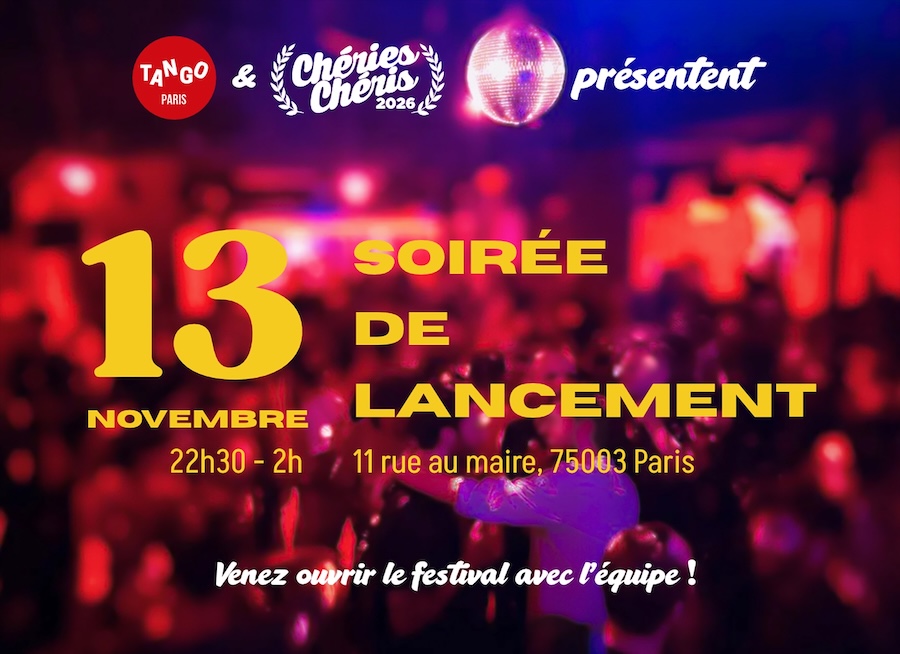 Flyer soirée de lancement Chéries-Chéris au Tango le 13/11